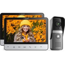 TMEZON Video Türsprechanlage 4-Draht,Türsprechanlage Mit Kamera,2 * 7" Monitor