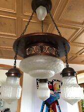 Selten Rarität Antiker  Lüster  Kronleuchter Glasschirme Leuchten 