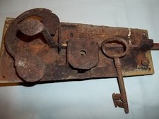 Barock Türschloß Dorn Schloß Torschloß handgeschmiedet funktioniert 18. -Jh. Tor