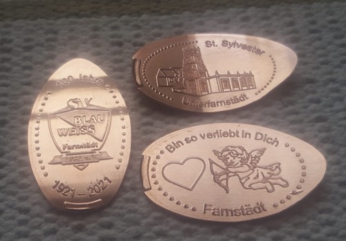 Elongated coin farnstädt - coin, satz