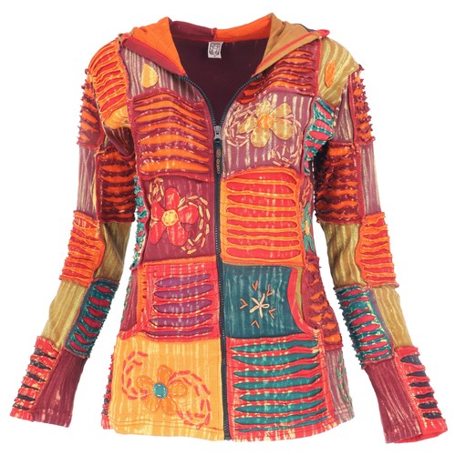 Bunte patchwork jacke boho - patchwork,