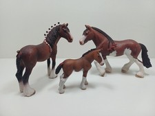 Schleich Pferd Clydesdale Familie Hengst Stute Fohlen Bespielt
