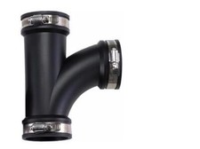 Flexibles T Stück Ø 110mm mit Schellen für PVC und HT Rohre Koi Teich Verrohrung