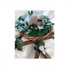 Hochzeits-Deko 2 x  2 Tauben, 2 x Kerzenkranz, 2 x Magnetherz, Girlande Just M.