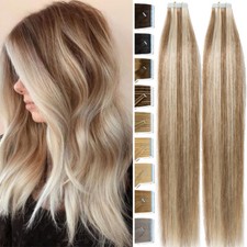 60 Tressen 150G Tape In Remy Extensions 100% Echthaar Remy Haarverlängerung LANG