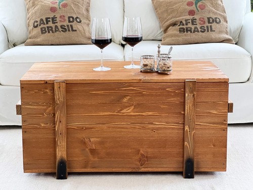 Truhe couchtisch holz massiv - couchtisch,