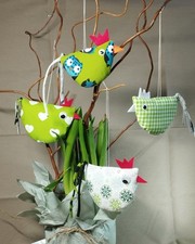 4x Osterhühner Stoff