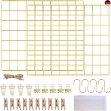 LOYONAL Deko Wandgitter Gold - Metall Fotogitter - Pinnwand Gitter Fotowand
