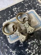 10x antike GARDINENRINGE mit Zwicker aus Messing JUGENDSTIL Brocante SHABBY CHIC