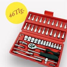46 tlg Steckschlüssel Satz Set 1/4" Nusssätze + Bitsatz Knarrenkasten /Cpal11ak1