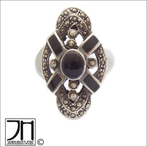 Silber fingerring onyx - silber,