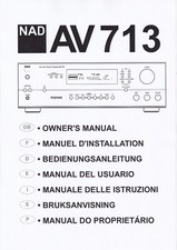 Bedienungsanleitung-Operation Instructions für NAD AV 713 