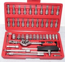 CP-248 Werkzeug Ratsche Steckschlüssel Satz 1/4" 4-14mm Bits Set 46 Tlg. Koffer