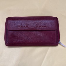 Maitre Damen Leder Geldbörse mit Vielen Fächern und Reißverschluss Dunkelrot