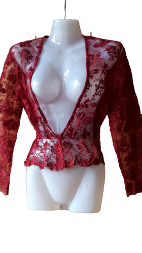 Schicke weinrote spitzenjacke - schicke,