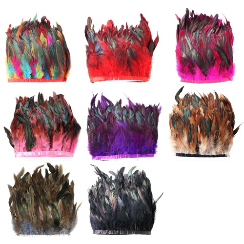 Natural rooster feather trim - rooster,
