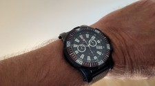 swiss military CHRONOGRAPH / Chrono #12986J  schwarz; Lederband Carbonoptik