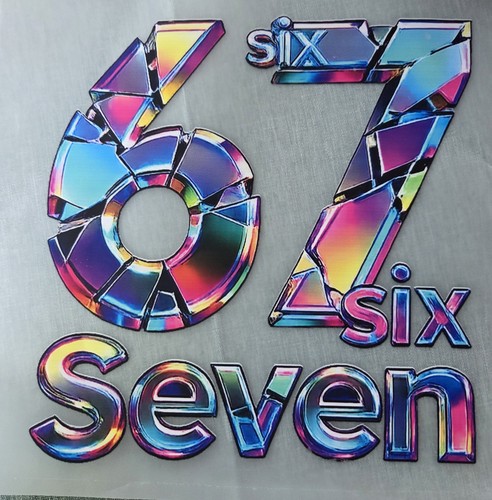 Bügelbild six seven 18cm - ca,