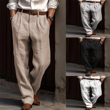 Herren Baumwolle Leinen Hose
