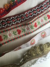 Webband Bände Spitze Mix Reste ca 7 x  ca 30 cm diverse Motive