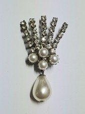 Schöne Antike Strass Brosche