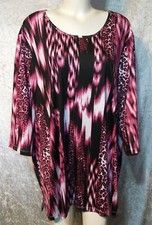 BY MIA MODA  SCHWARZ PINK  BI BI STRETCH TUNIKA SHIRT Gr. 54 56