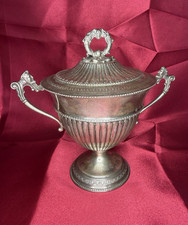 SILBER 800 DECKELDOSE URNENVASE ZUCKERDOSE UM 1900 ITALIEN MASKARONS ANTIK