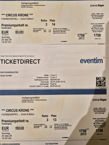 Tickets circus krone premium - 2,