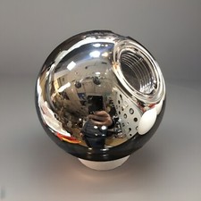 Lampenschirm Ersatz Rauch Chrom Kugel Glas Ø120mm mit Gewinde Glas Fas-Loch 35mm