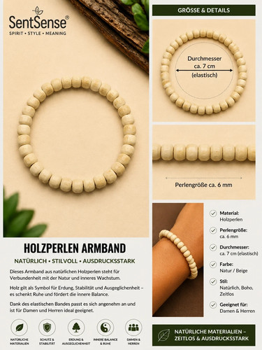 Elegantes holzarmband - elegantes, –