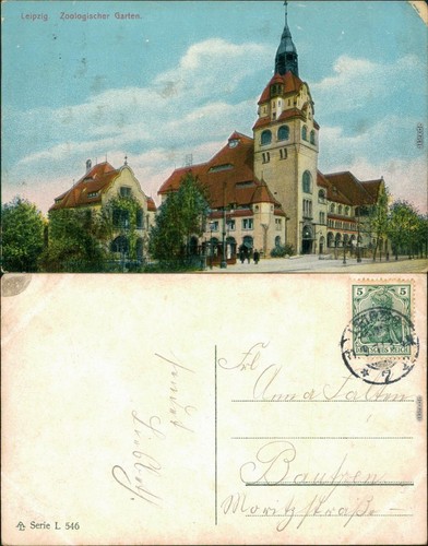 Ansichtskarte leipzig zoo - zoo, 1911