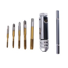 6 Hand Gewindeschneider Set T Griff Windeisen Ratsche Gewindebohrer Set M3-M8