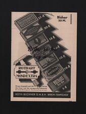 BERLIN-TEMPELHOF, Werbung 1936, Roth-Büchner GmbH Rotbart Mond Extra Rasierkling