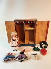 Vtg Doll & Armoire Cloest