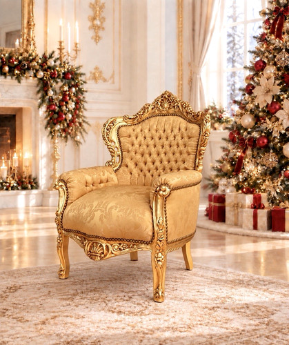 Gold armchair louis xvi - armchair,