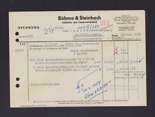 GERA, Rechnung 1958, Böhme & Steinbach Industrie-Feuerwehrbedarf