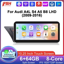 10.2'' Android 14 Autoradio Navi Für Audi A4 A5 DAB+ BT5.0 4G CarPlay WiFi GPS
