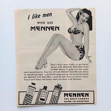 1949 Mennen USA Rasiercreme Körperpflege, Pin-Up, Werbeanzeige Werbung Reklame
