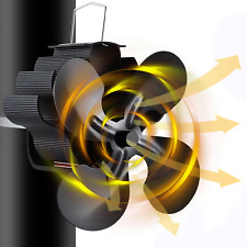 4 Blatt Kaminventilator magnetisch,Ofenventilator ohne Strom,fast geräuschlos