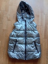 Steppjacke mit Kapuze, Gr. S, silber - wie neu