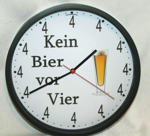 Wanduhr kein bier vor vier - wanduhr,