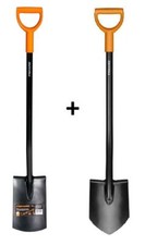 Fiskars 131403 RUND Gärtnerspaten Solid & Fiskars 131413 Gärtnerspaten SPITZ Set