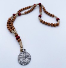 Kette Engel Maria Jesus Taufe Perlen Glaube Taube Frieden Religion Holz
