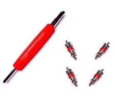 Ventilschrauber + 4x Ventileinsätze Ventilausdreher für Auto Gummiventile - 2+1