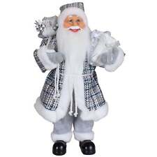 Weihnachtsmann Hilmar 45cm Weihnachten Deko Figur stehend Nikolaus Santa grau