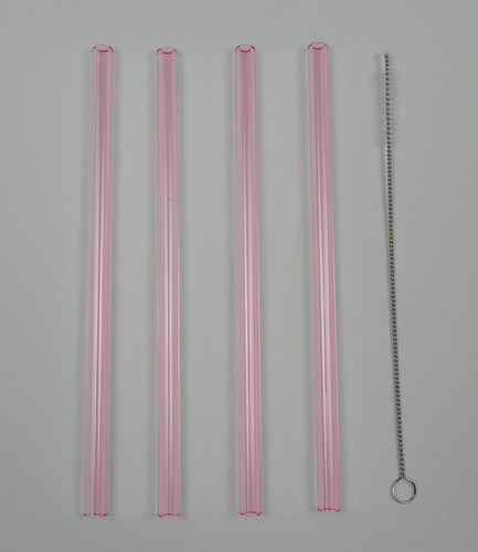 Glas trinkhalm - 4x,