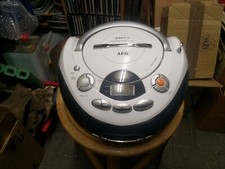 Tragbarer AEG CD Player Radio Cassette Stereoanlage Boombox Aux-in Batteriefach 