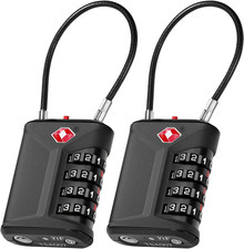 ZHEGE Kofferschloss Zahlenschloss 4stellig TSA Kabel Schloss Gepäck Reiseschloss