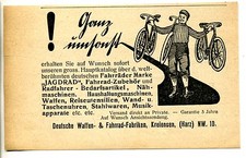 Deutsche Waffen und Fahrrad Fabriken--Kreiensen--Jagdrad--Werbung von 1908-