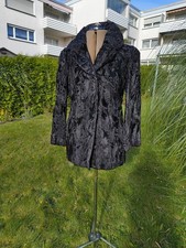 Wunderschöne Breitschwanz Pelzjacke Schwarz Gr. 38